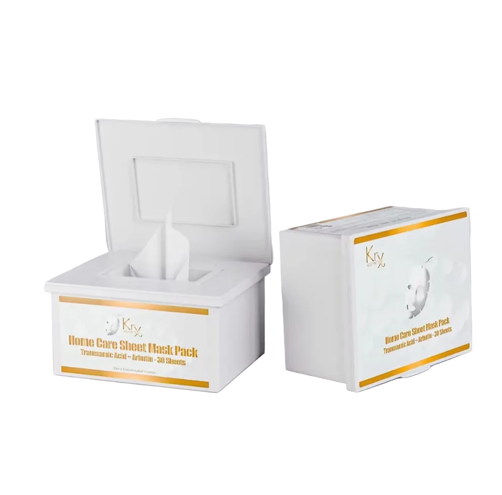 HOME CARE SHEET MASK PACK TRANEXAMIC ACID+ARBUTIN, Krx Aestetics, 30 sheets