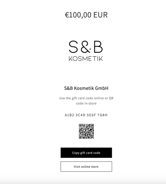 S&B Kosmetik Gift Card